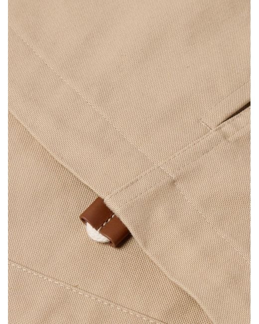 Giacca in tela di cotone con logo applicato di Jil Sander in Natural da Uomo