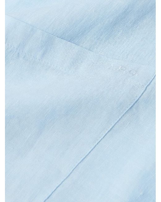 A.P.C. Bellini Hemd aus Leinen mit Logostickerei in Blue für Herren
