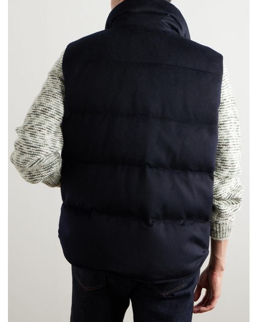 Loro Piana Blue Lucio Quilted Storm System Cashmere Down Gilet for men