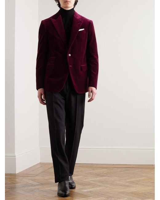 Ralph Lauren Purple Label Purple Cotton-velvet Tuxedo Jacket for men