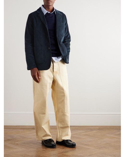 Portuguese Flannel Blue Cotton-Corduroy Blazer for men