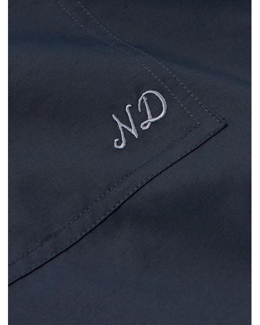 Nicholas Daley Blue Logo-Embroidered Cotton-Blend Twill Overshirt for men
