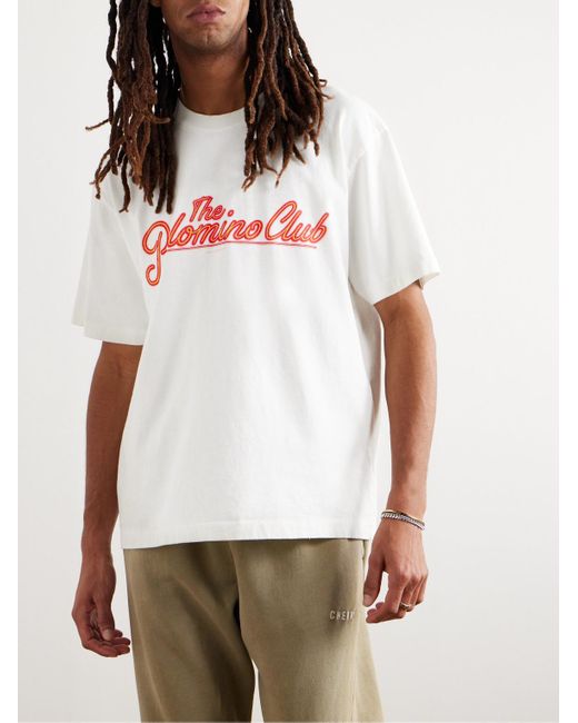 CHERRY LA Gray Garment-dyed Printed Cotton-jersey T-shirt for men