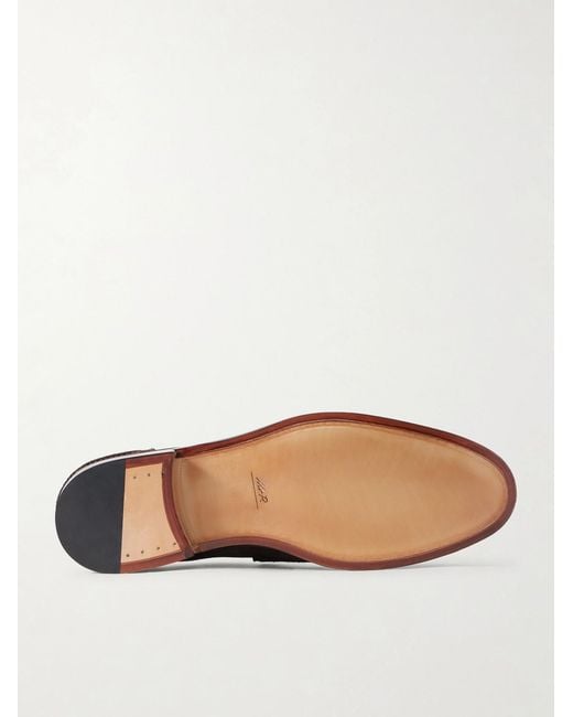 Mr P. White Split-Toe Suede Penny Loafers for men