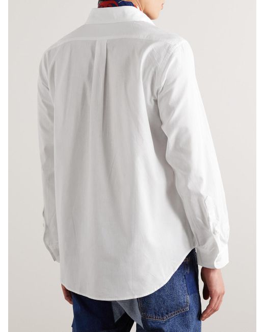 Camicia in chambray di cotone con collo button-down di Orslow in White da Uomo