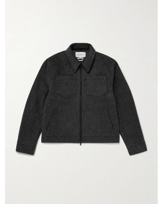 Oliver Spencer Black Norton Brushed Recycled Wool-Blend Jacket for men