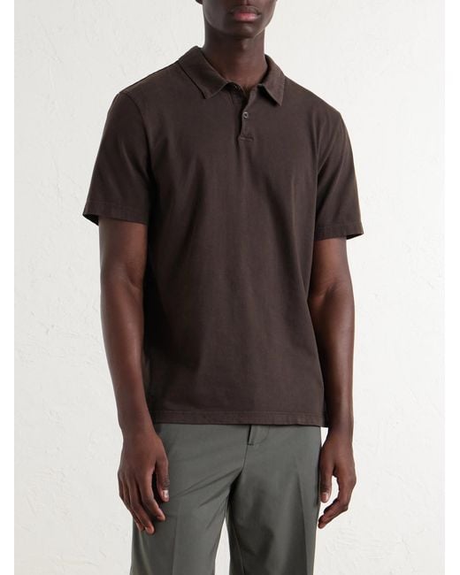 James Perse Black Supima Cotton-jersey Polo Shirt for men