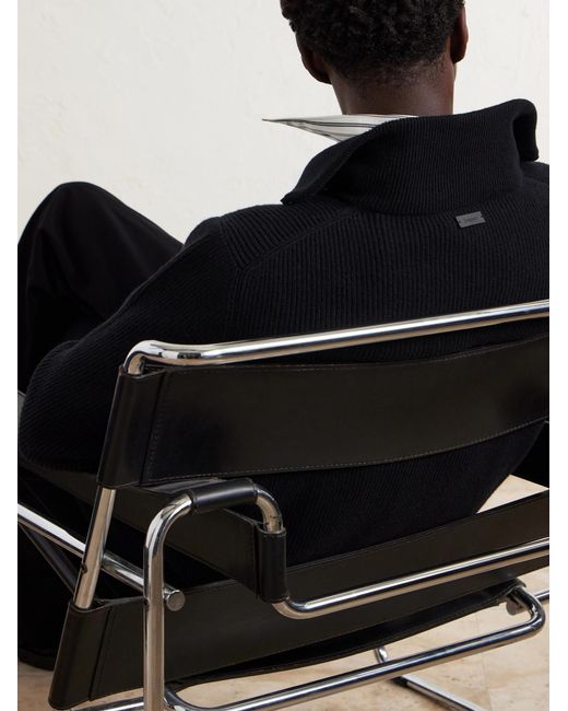 Saint Laurent Blue Wool Rollneck Sweater for men