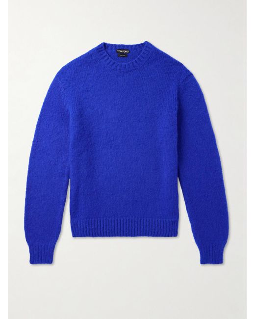 Tom Ford Blue Brushed-cashmere Sweater for men