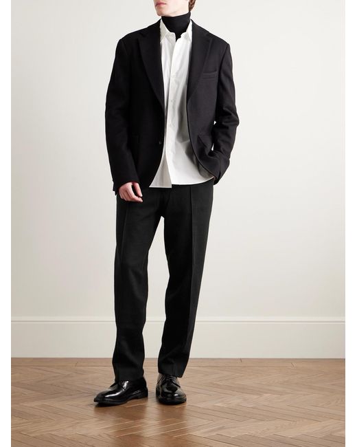 Officine Generale Black Walter Tapered Jersey Trousers for men