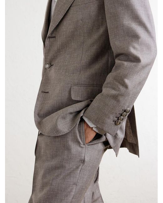 Brunello Cucinelli Brown Wool Suit Jacket for men