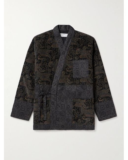 Universal Works Black Paisley-print Cotton-corduroy Jacket for men