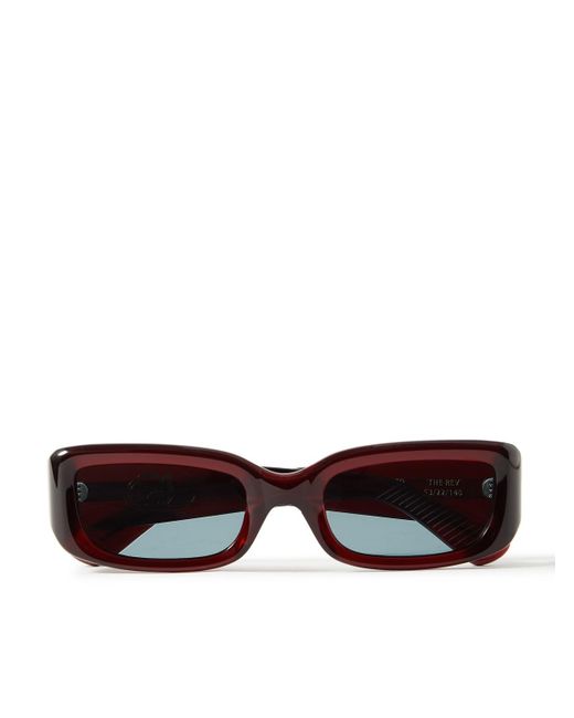 Second Layer Red Throwing Fits Vega Rectangular-frame Acetate Sunglasses for men
