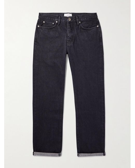 Mr P. Blue Straight-Leg Organic Selvedge Jeans for men