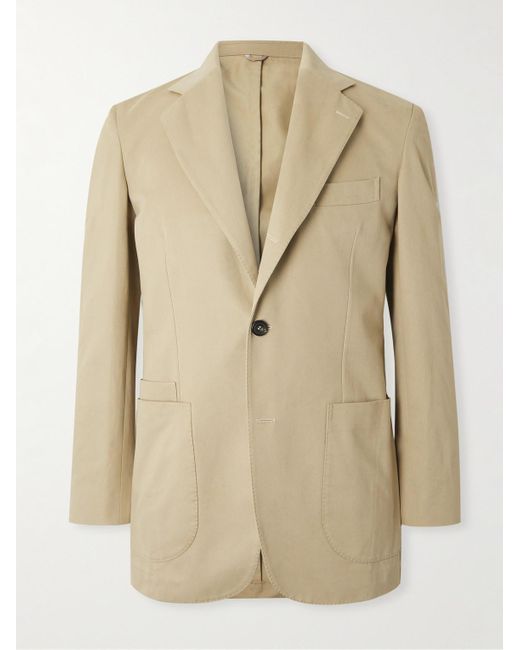 Drake's Natural Cotton-drill Suit Jacket for men