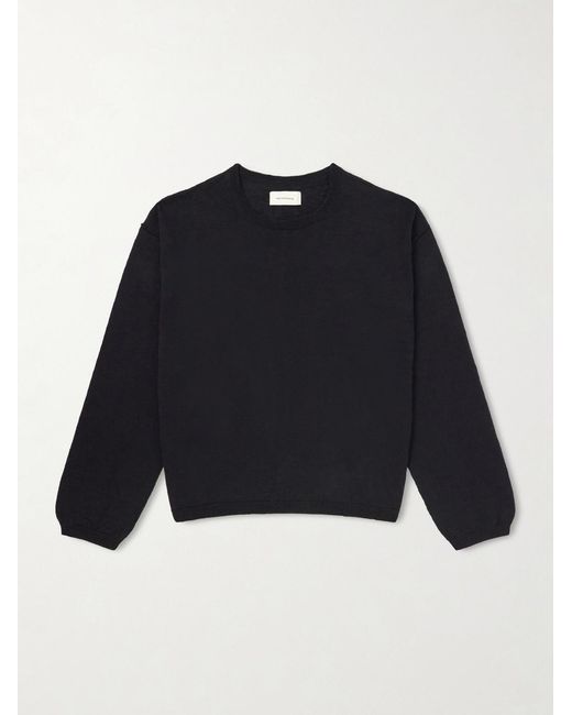 mfpen Blue Companion Cropped Cotton And Linen-Blend Sweater for men
