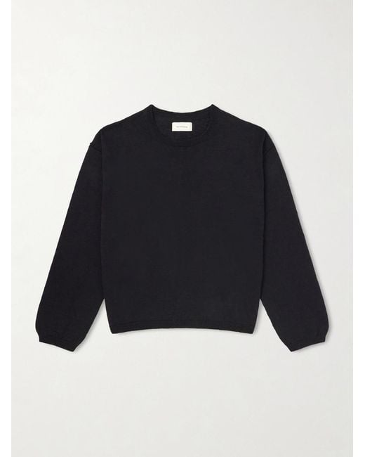 mfpen Blue Companion Cropped Cotton And Linen-Blend Sweater for men