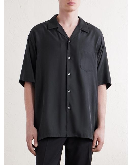 Ssstein Blue Convertible-Collar Oversized Twill Shirt for men