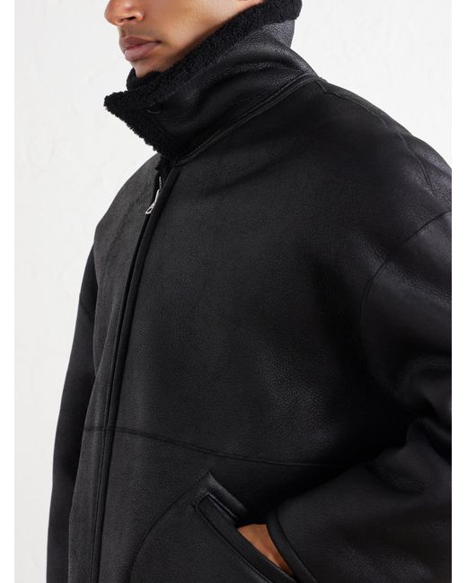 Auralee Black Reversible Shearling Jacket for men