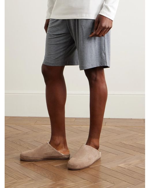 Mulo Natural Shearling-lined Suede Slippers for men