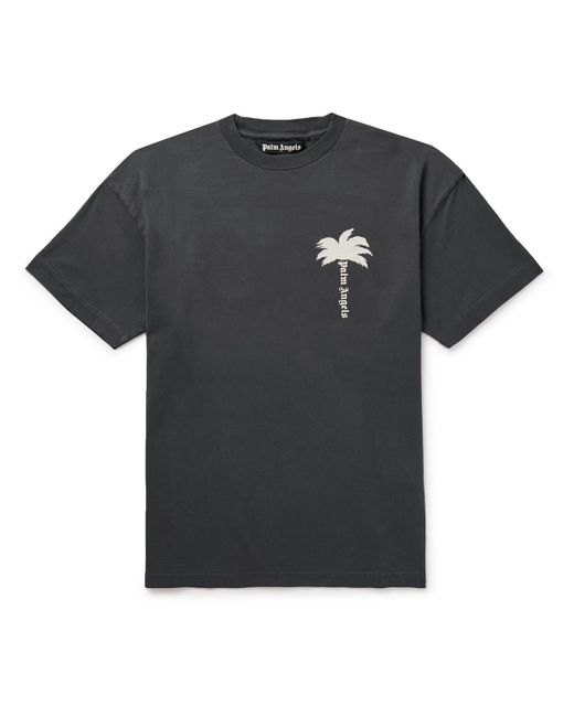 Palm Angels Black The Palm Logo-print Cotton-jersey T-shirt for men