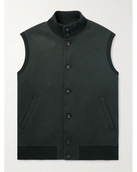 Loro Piana Green Carry Padded Cashmere Gilet for men