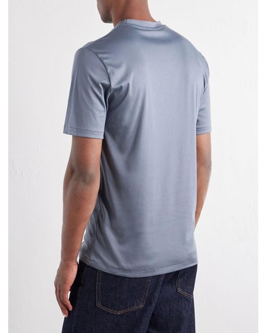 Zimmerli of Switzerland Blue Sea Island Cotton-Jersey T-Shirt for men