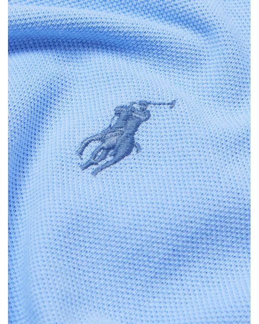 Polo Ralph Lauren Blue Logo-embroidered Cotton-jersey Polo Shirt for men