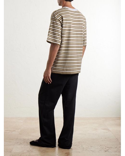 Dries Van Noten Gray Heso Striped Cotton-Jersey T-Shirt for men