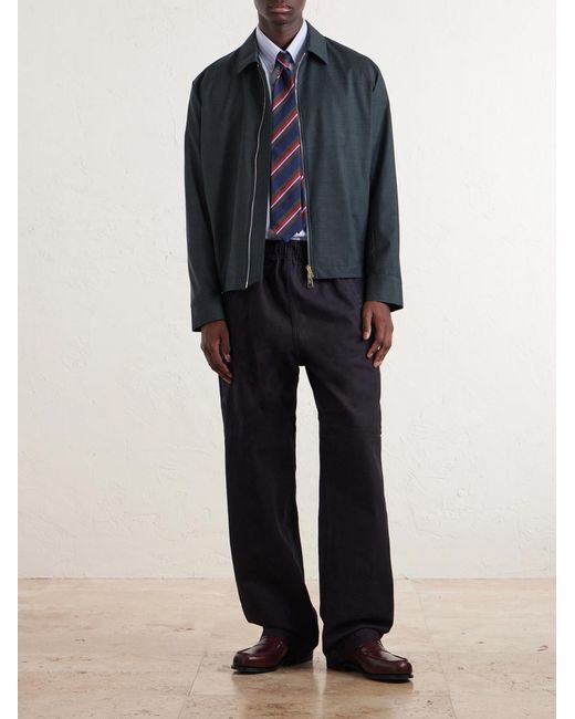 Paul Smith Blue Wool Bomber Jacket for men