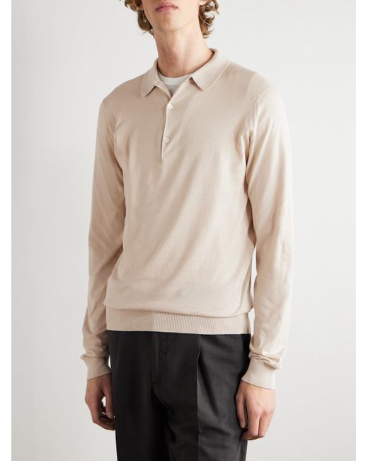 John Smedley Natural Bradwell Slim-fit Cotton Polo Shirt for men