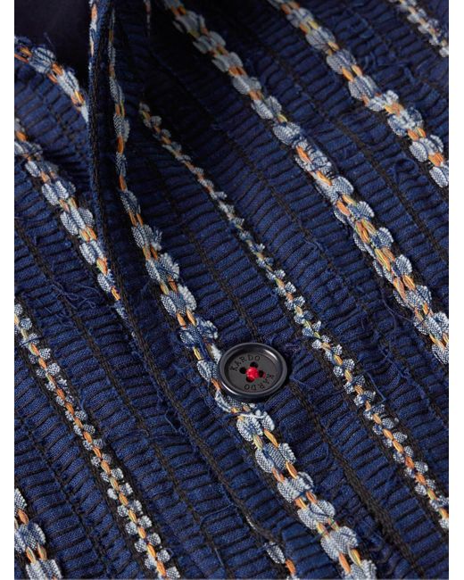 Kardo Blue Bodhi Embroidered Cotton Jacket for men