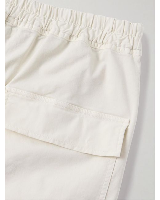 Nili Lotan White Walker Tapered Cropped Brushed Cotton-Blend Twill Drawstring Trousers for men