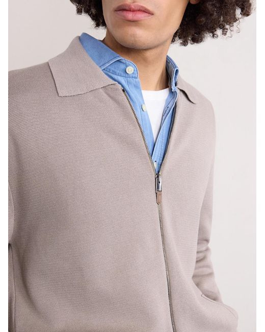 Canali Natural Cotton And Modal-blend Zip-up Cardigan for men