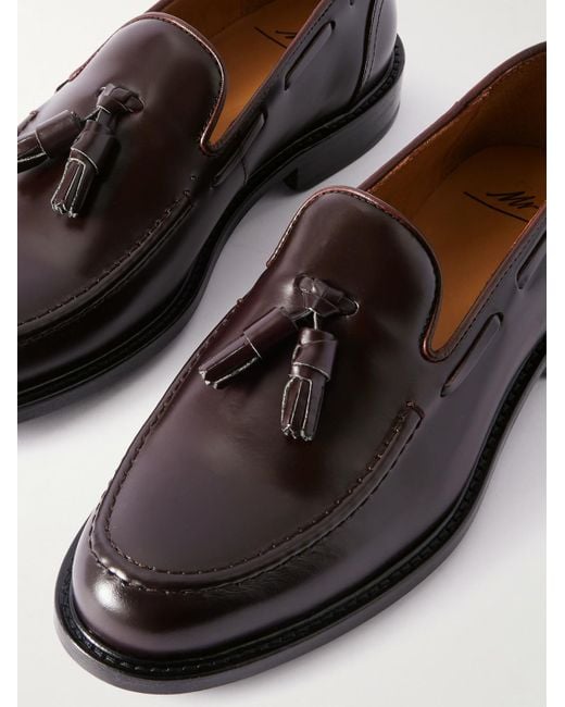 Mr P. Red Olie Tasselled Leather Loafers for men