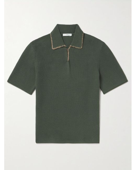 Mr P. Green Embroidered Cotton Polo Shirt for men
