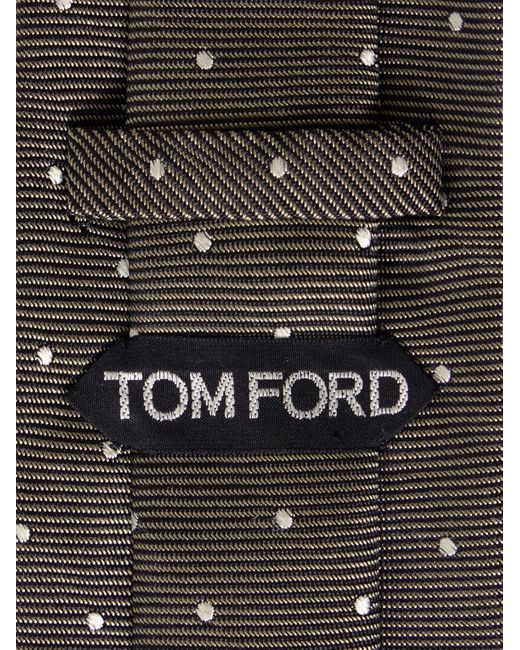 Tom Ford Gray 8cm Polka-dot Silk-jacquard Tie for men