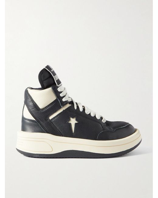 Rick Owens Black Natural X Converse Turbowpn Branded Leather High-top Trainers 7. for men