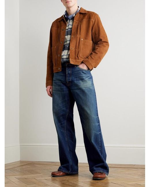 Nudie Jeans Blue Loud Larry Wide-Leg Organic Jeans for men