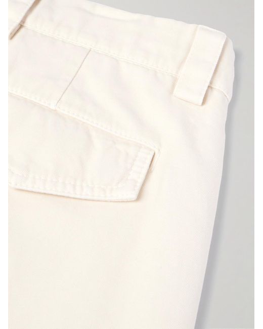 Brunello Cucinelli Natural Straight-leg Cotton-twill Cargo Trousers for men