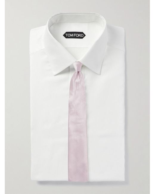 Tom Ford White Slim-Fit Cutaway-Collar Cotton Oxford Shirt for men