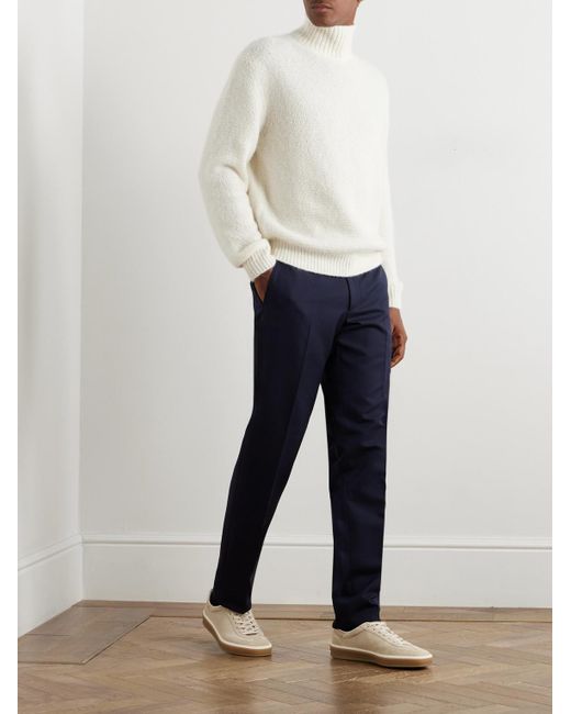 Loro Piana Natural Corno Bianco Cashmere Rollneck Sweater for men