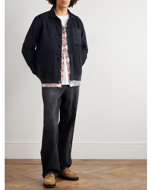 Folk Blue Cotton-Corduroy Jacket for men