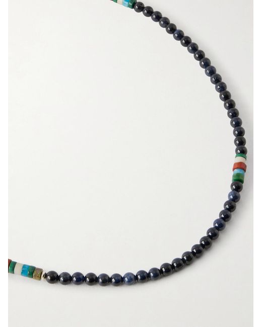 Sterling Multi-Stone Beaded Bracelet di Mikia in Black da Uomo
