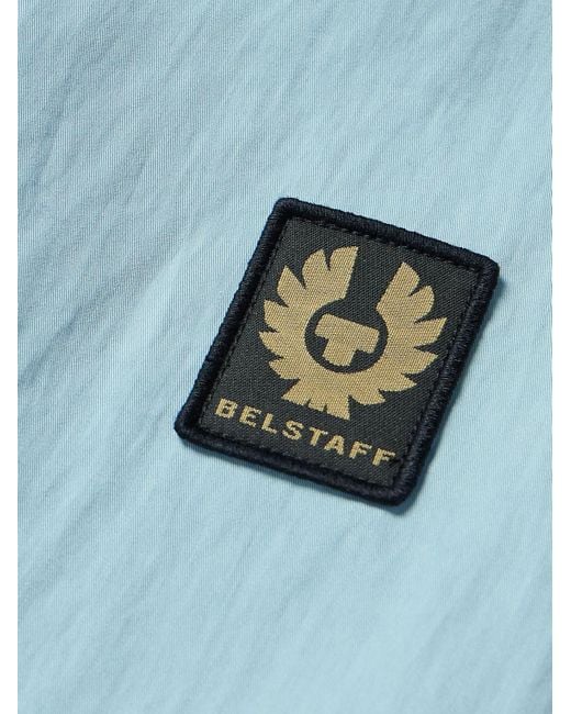 Overshirt in gabardine di misto cotone con logo applicato Runner di Belstaff in Blue da Uomo
