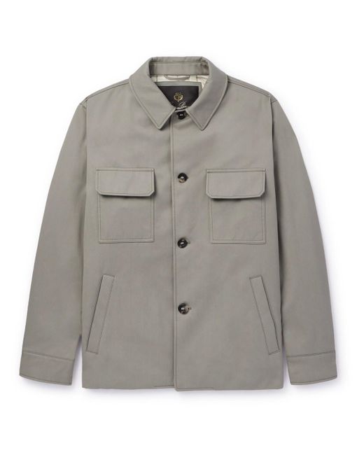Loro Piana Gray Cotton And Linen-blend Twill Shirt Jacket for men