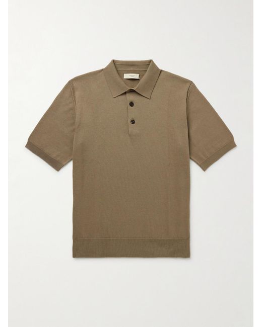 James Purdey & Sons Natural Cotton And Cashmere-blend Polo Shirt for men