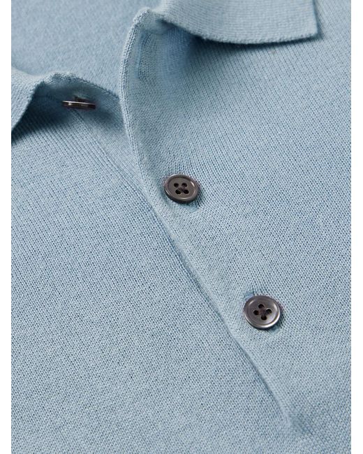 Club Monaco Luxe Polohemd aus einer Seiden-Kaschmirmischung in Blue für Herren