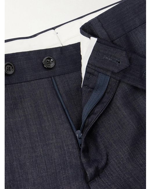 Lardini Blue Tapered Woven Suit Trousers for men