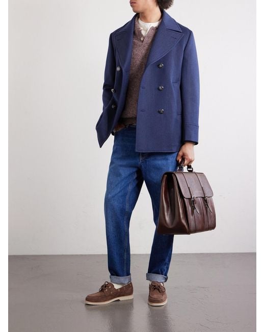 Brunello Cucinelli Brown Leather Briefcase for men